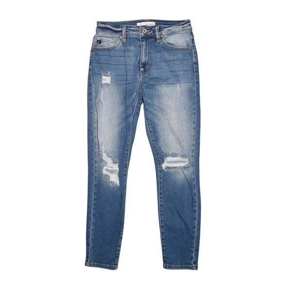KANCAN $66 Serena High Rise Ankle Skinny Jean Medium Wash Distressed‎ Size 26 - Picture 1 of 3